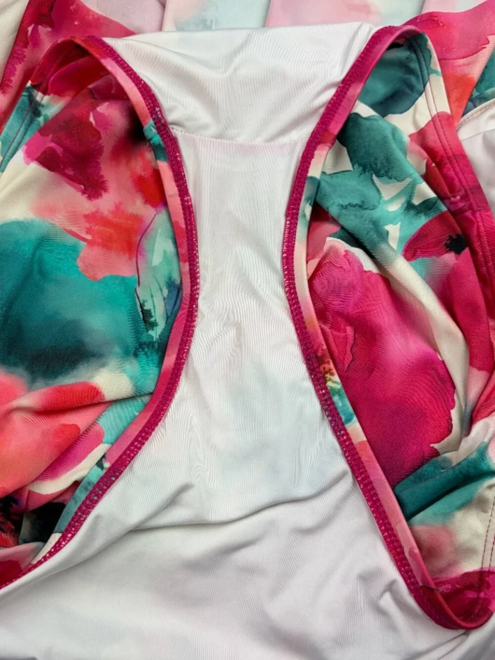 La Blanca Off The Shoulder Floral One Piece Bathing Suit Size 8 Summer Beach